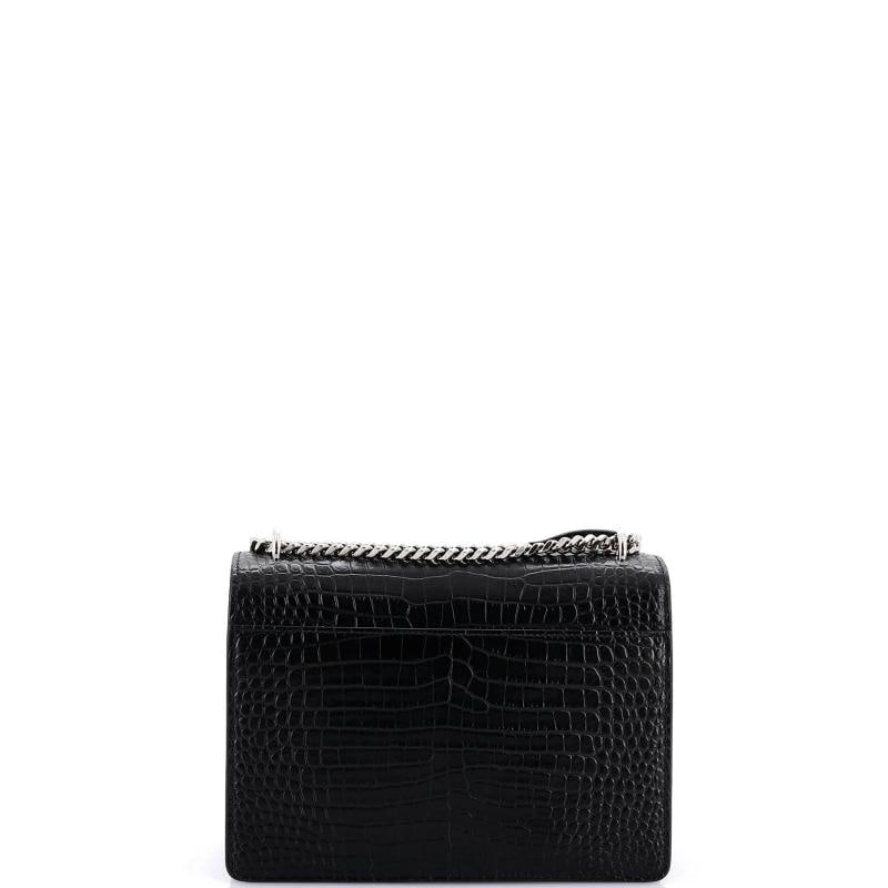 Saint Laurent Sunset Crossbody Bag Crocodile Embossed Leather Medium - 3