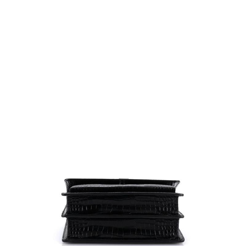 Saint Laurent Sunset Crossbody Bag Crocodile Embossed Leather Medium - 4