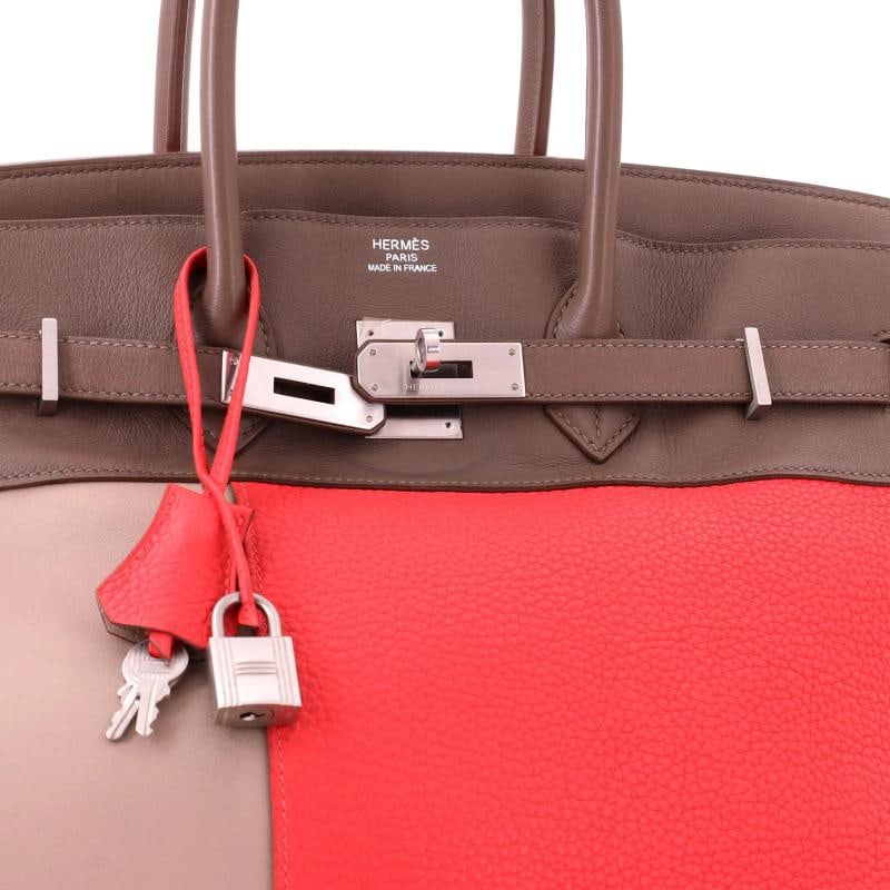 Hermes Birkin Handbag Cascade Tricolor Clemence and Swift with Brushed Palladium - 6