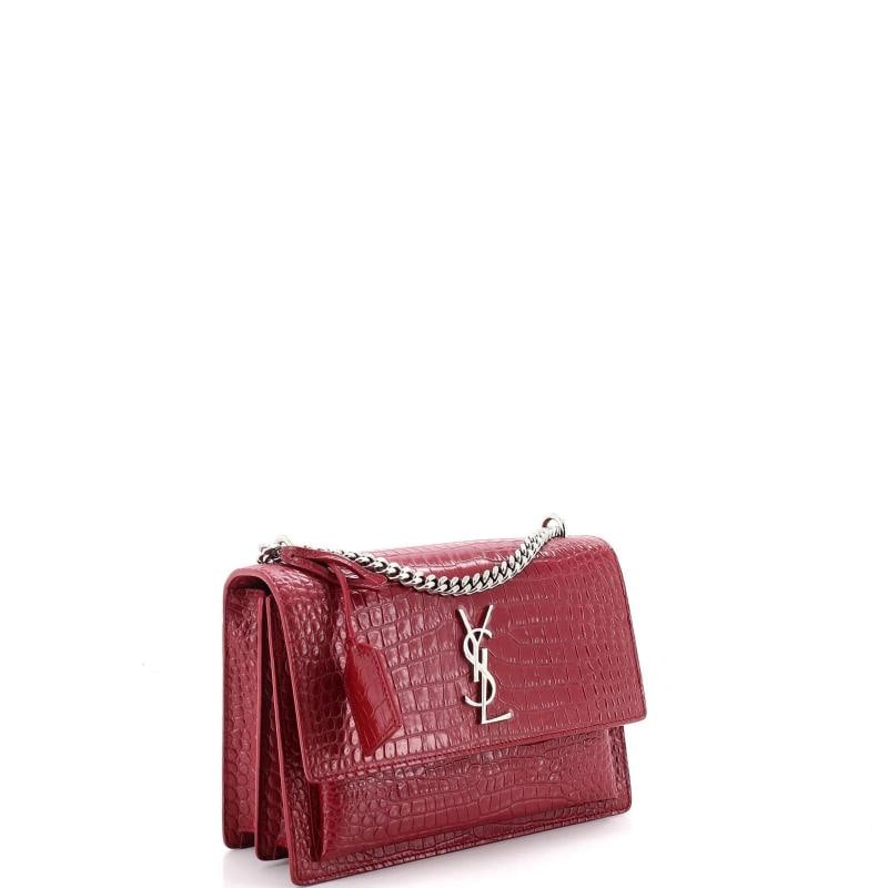 Saint Laurent Sunset Crossbody Bag Crocodile Embossed Leather Medium - 2