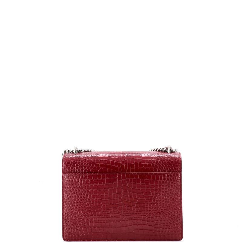 Saint Laurent Sunset Crossbody Bag Crocodile Embossed Leather Medium - 3