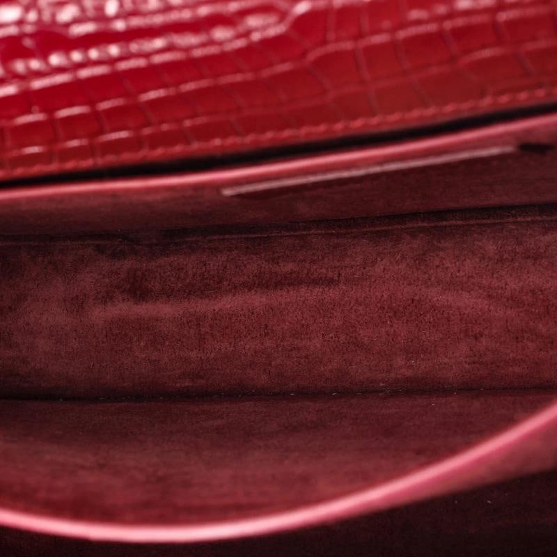 Saint Laurent Sunset Crossbody Bag Crocodile Embossed Leather Medium - 5