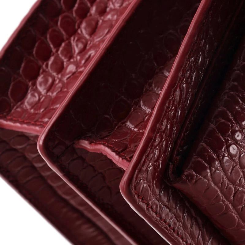 Saint Laurent Sunset Crossbody Bag Crocodile Embossed Leather Medium - 6