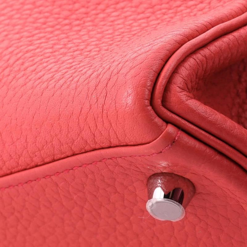 Hermes Kelly Handbag Pink Clemence with Palladium Hardware 28 - 7