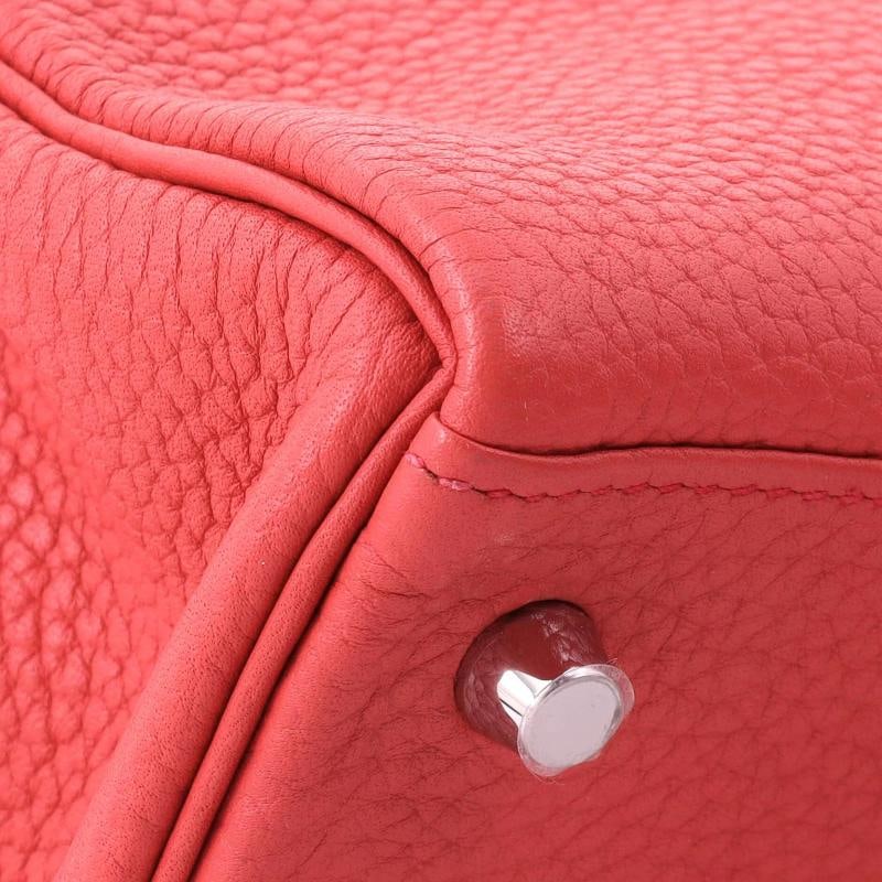 Hermes Kelly Handbag Pink Clemence with Palladium Hardware 28 - 8