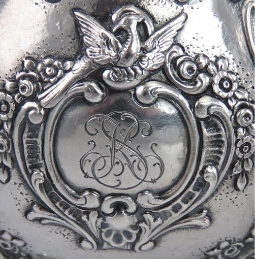 Vintage 1943 Finnish Silver Victorian Style Creamer & Covered Sugar Bowl - 2