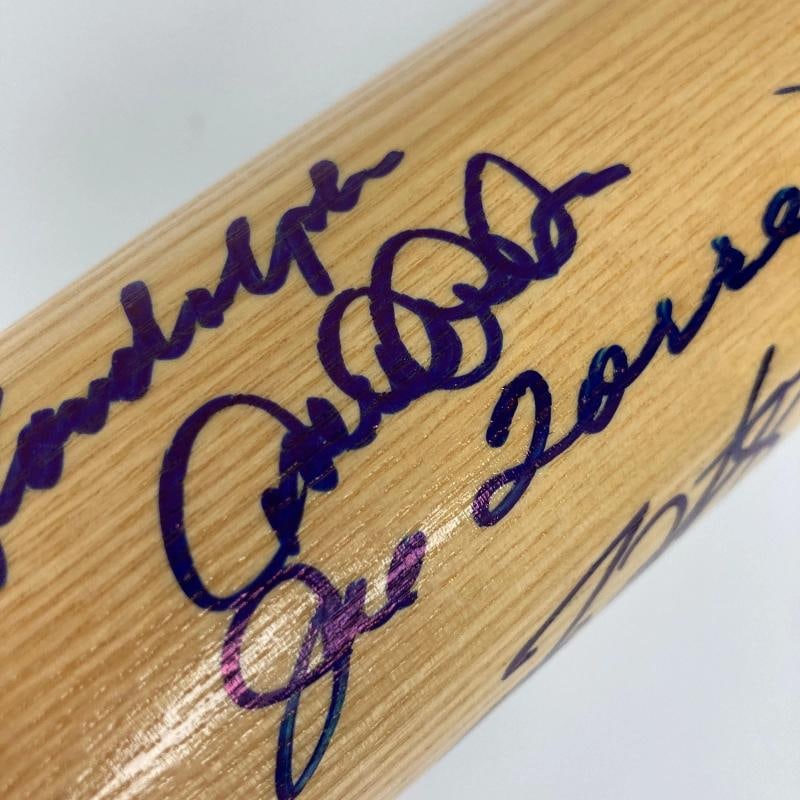 2000 NY Yankees WS Champs Team Signed Bat Derek Jeter Mariano Rivera JSA COA - 6