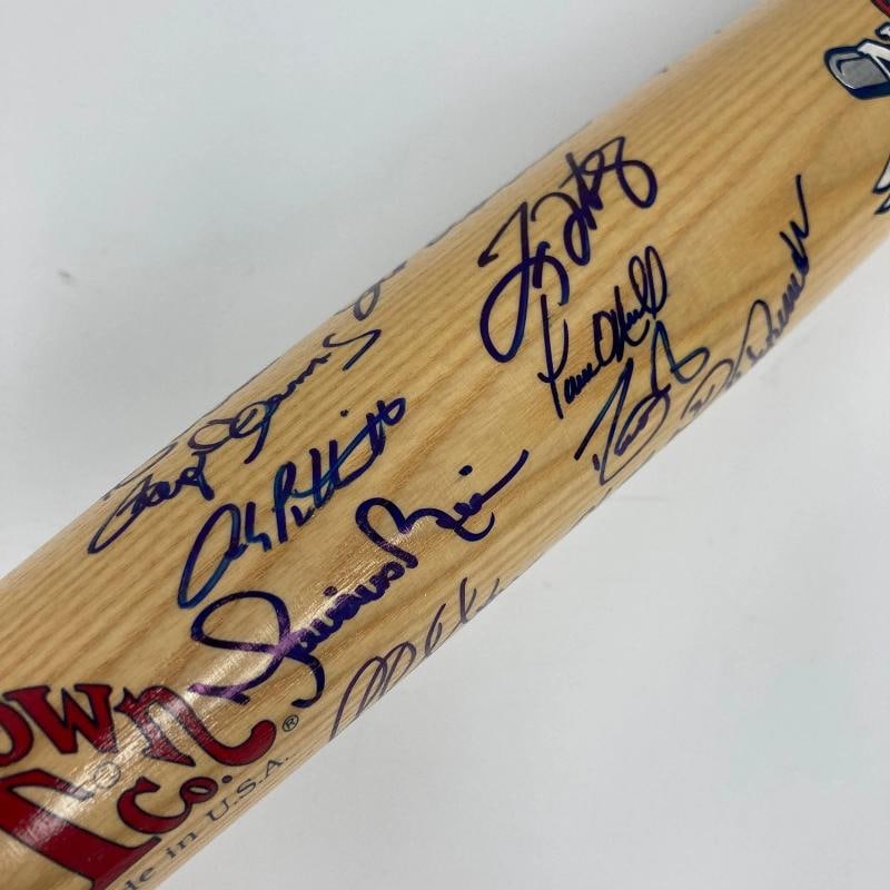 2000 NY Yankees WS Champs Team Signed Bat Derek Jeter Mariano Rivera JSA COA - 8