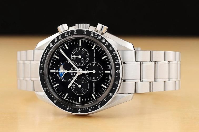 2003 CARD OMEGA SPEEDMASTER PROFESSIONAL MOONPHASE BLACK DIAL 3576.50 B&P WATCH - 2