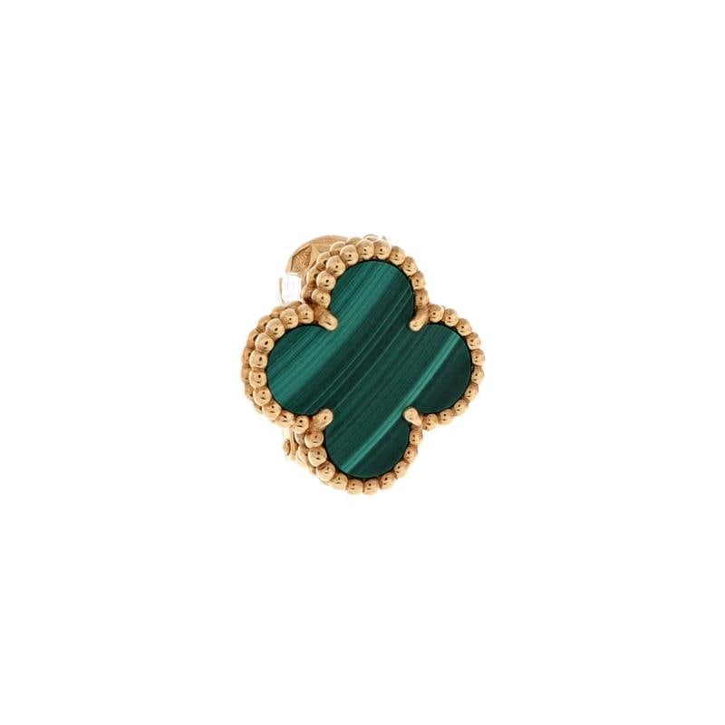Van Cleef & Arpels Vintage Alhambra Earrings 18K Yellow Gold and Malachite - 3