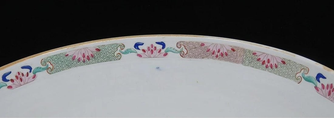 Gorgeous c1800-1850 Chinese Handpainted Floral Porcelain Centerpiece Punch Bowl - 6