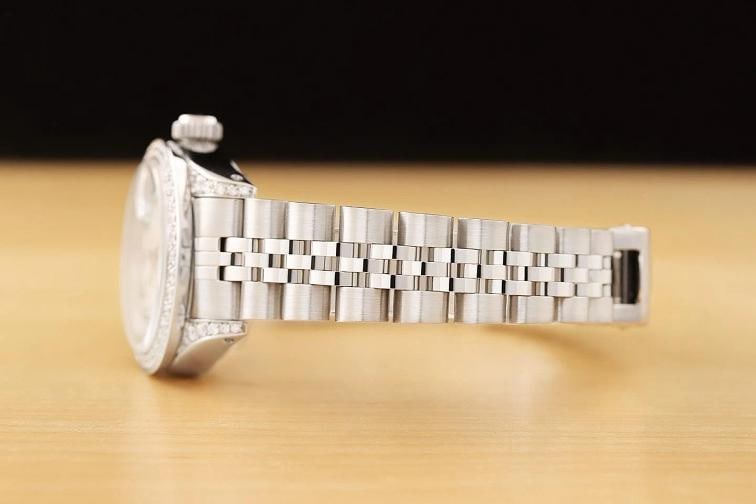 ROLEX DATEJUST 69174 MOTHER OF PEARL TSAVORITE DIAMOND 18K GOLD STEEL WATCH - 5
