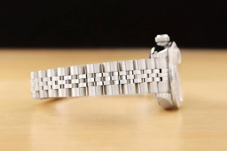 ROLEX DATEJUST 69174 MOTHER OF PEARL TSAVORITE DIAMOND 18K GOLD STEEL WATCH - 8