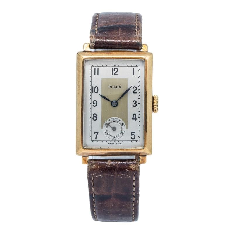 Rolex RARE Vintage 9K Yellow Gold Manual Winding White Dial Unisex Watch 24x32mm: Condition: Pre-owned - Good: This item has been gently used but is in good condition. It might have a few signs of wear, like light scratches or tarnishing.,Brand: Rolex,Type: Wristwatches,REFERENCE: 