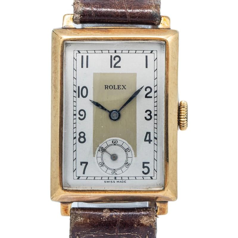 Rolex RARE Vintage 9K Yellow Gold Manual Winding White Dial Unisex Watch 24x32mm - 2