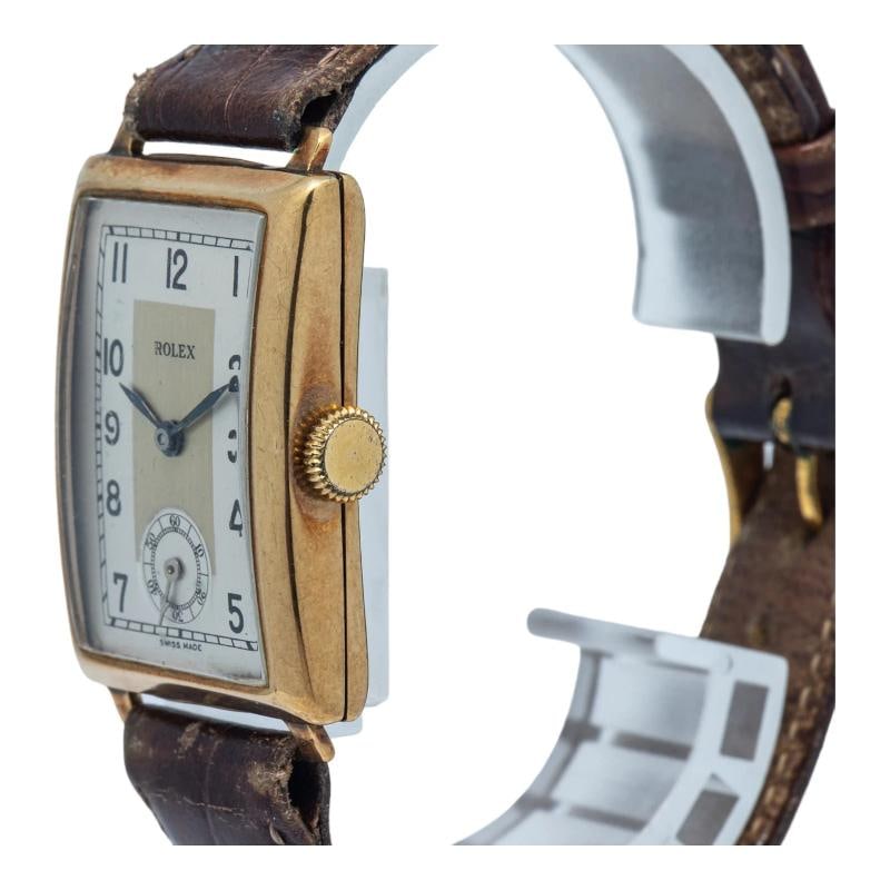 Rolex RARE Vintage 9K Yellow Gold Manual Winding White Dial Unisex Watch 24x32mm - 3
