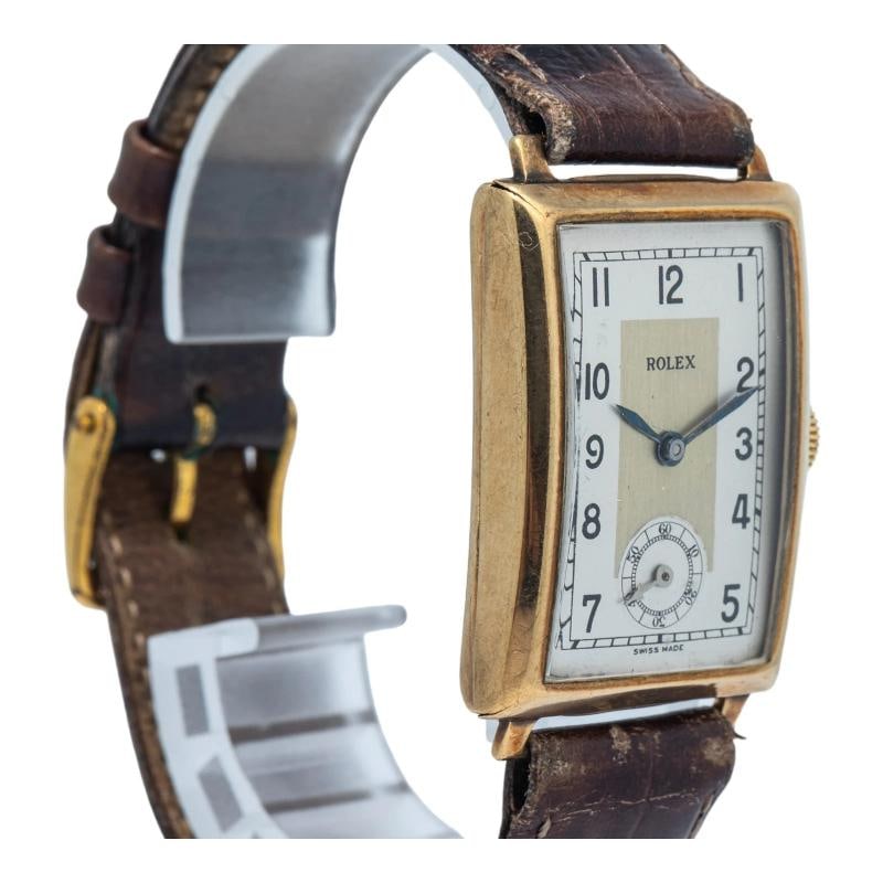 Rolex RARE Vintage 9K Yellow Gold Manual Winding White Dial Unisex Watch 24x32mm - 4