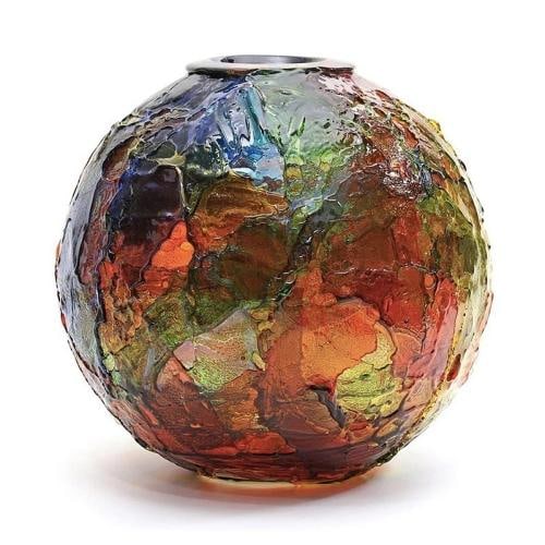 Venini Vase Geacolor Multicolor Murano's Glass H.27 cm D.30cm Ref. 792.00 - 2