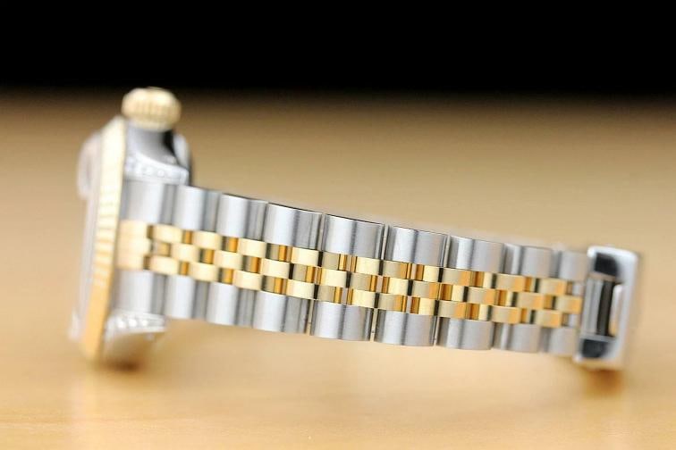 ROLEX LADIES DATEJUST SILVER DIAL 18K GOLD STEEL DIAMOND LUGS QUICKSET WATCH - 5