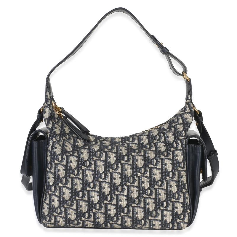 Christian Dior Blue Oblique Jacquard Calfskin Medium D-Dream Hobo: Condition: Pre-owned - Good,Country of Origin: Italy,Dimensions: 8.5 x 7 x 3.75,Handbag Accessories: Dustbag;Care Booklet,Bag Width: 8.5 in,Bag Depth: 3.75 in,Bag Height: 7 in,Department: