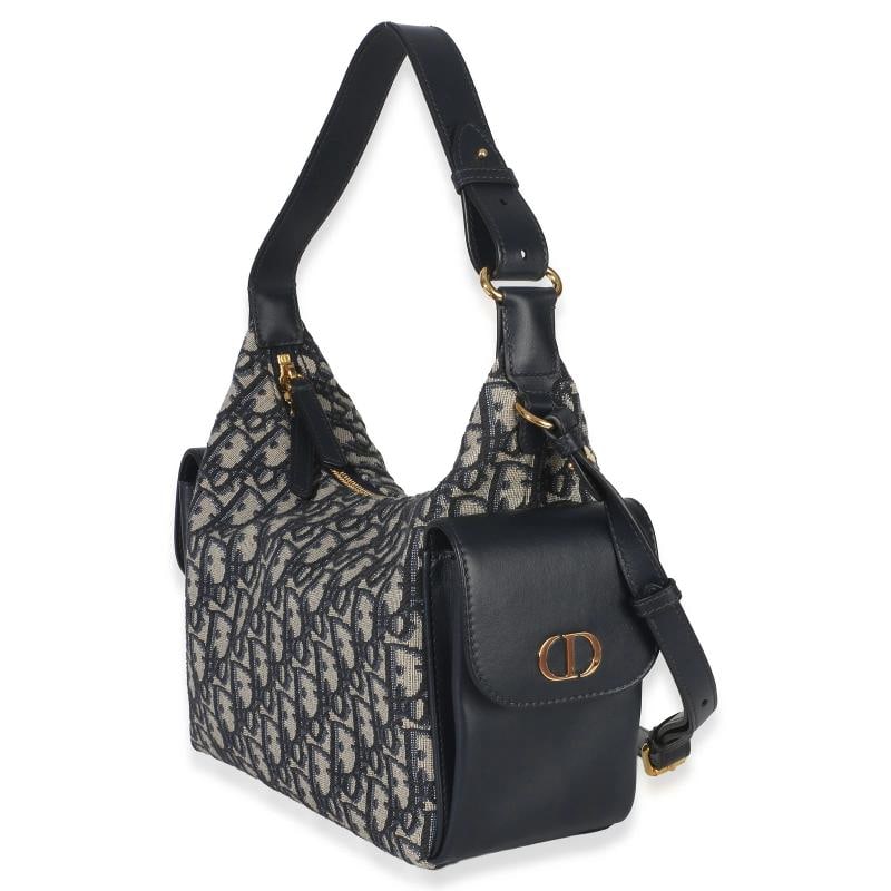 Christian Dior Blue Oblique Jacquard Calfskin Medium D-Dream Hobo - 2