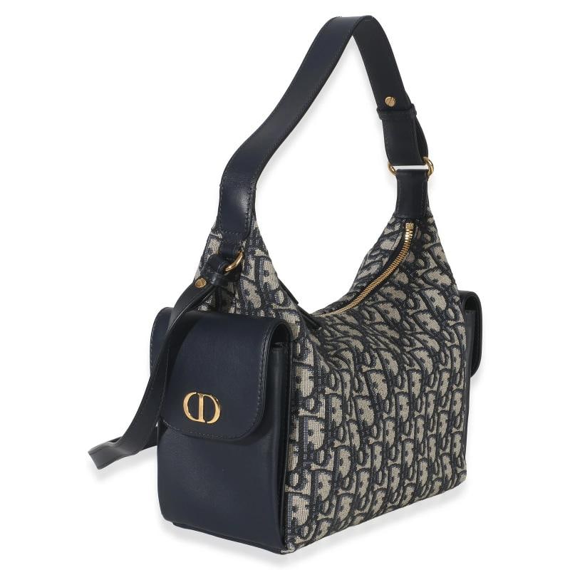 Christian Dior Blue Oblique Jacquard Calfskin Medium D-Dream Hobo - 3