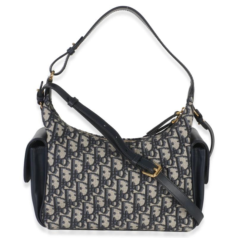Christian Dior Blue Oblique Jacquard Calfskin Medium D-Dream Hobo - 4