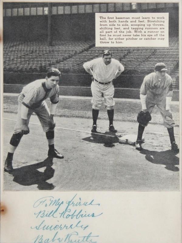Yankees Babe Ruth "Sincerely" Signed & Framed 8x10.5 Magazine Page BAS - 2