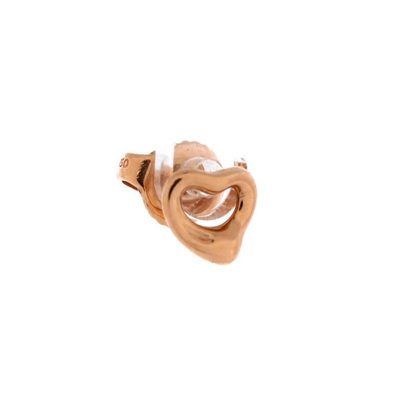 Tiffany & Co. Elsa Peretti Open Heart Earrings 18K Rose Gold 7mm - 3