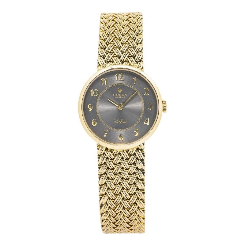 Rolex Cellini Geneve 4378 18K Yellow Gold Slate Dial Manual Winding Watch 26mm - 4