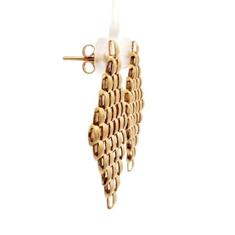 Retro Link Drop Earrings In 18k Yellow Gold - 4