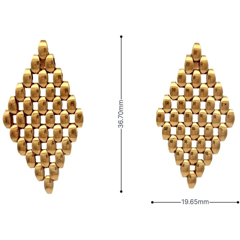 Retro Link Drop Earrings In 18k Yellow Gold - 8