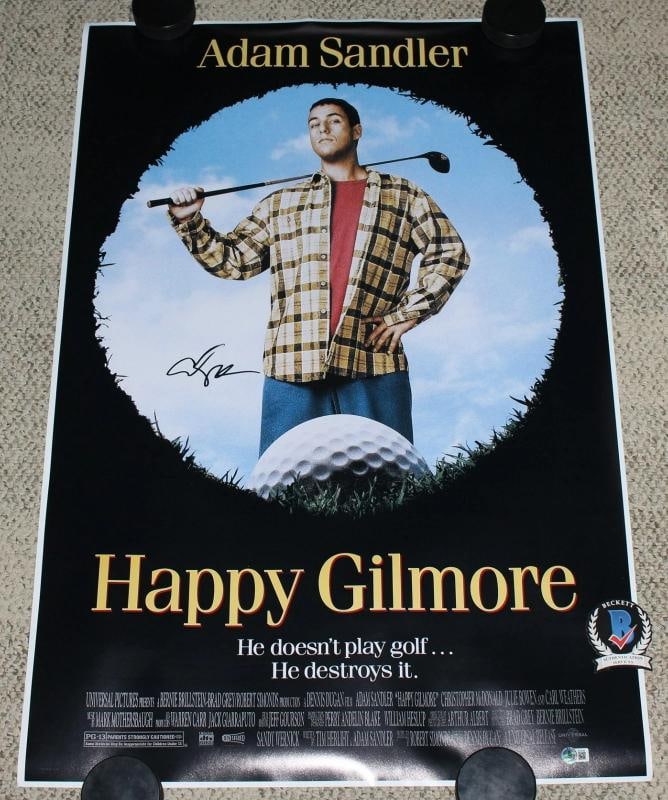 ADAM SANDLER SIGNED HAPPY GILMORE 24x36 F/S FULL-SIZE MOVIE POSTER 2 BECKETT COA - 3