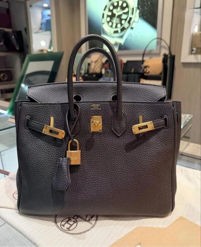 Hermes Birkin 25 Black Togo Leather with Gold Hardware (T Stamp, 2015) - 9