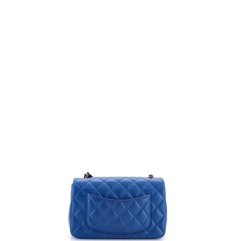 Chanel Classic Single Flap Bag Quilted Lambskin with Rainbow Hardware Mini - 3