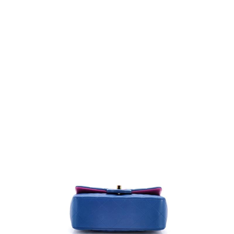 Chanel Classic Single Flap Bag Quilted Lambskin with Rainbow Hardware Mini - 4