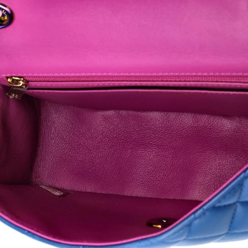 Chanel Classic Single Flap Bag Quilted Lambskin with Rainbow Hardware Mini - 5