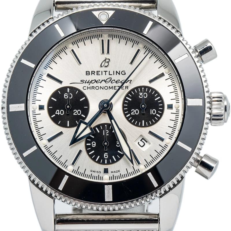 Breitling Superocean Heritage AB0162 Ceramic Stainless SilverDial Men Watch 44mm: Condition: Pre-owned - Good: This item has been gently used but is in good condition. It might have a few signs of wear, like light scratches or tarnishing. ,Brand: Breitling,Type: