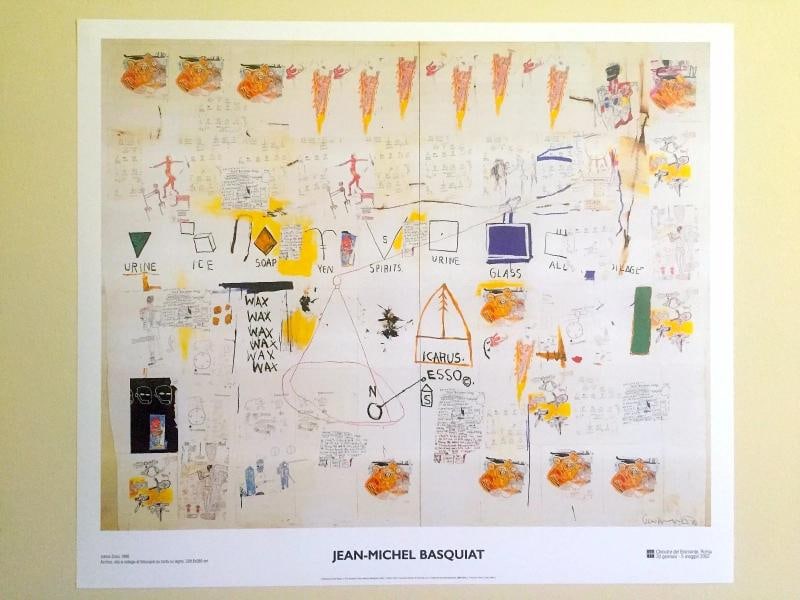 JEAN MICHEL BASQUIAT RARE LITHOGRAPH PRINT EXHBT POSTER ICARUS ESSO 1986: Condition: Used,Artist: Jean-Michel Basquiat,Unit of Sale: Single-Piece Work,Size: Medium (up to 36in.),Signed: No,Color: Multi-Color,Date of Creation: 2000-Now,Subject: Famous Paintings/Painters,Main