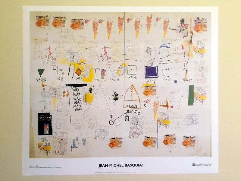 JEAN MICHEL BASQUIAT RARE LITHOGRAPH PRINT EXHBT POSTER ICARUS ESSO 1986 - 9
