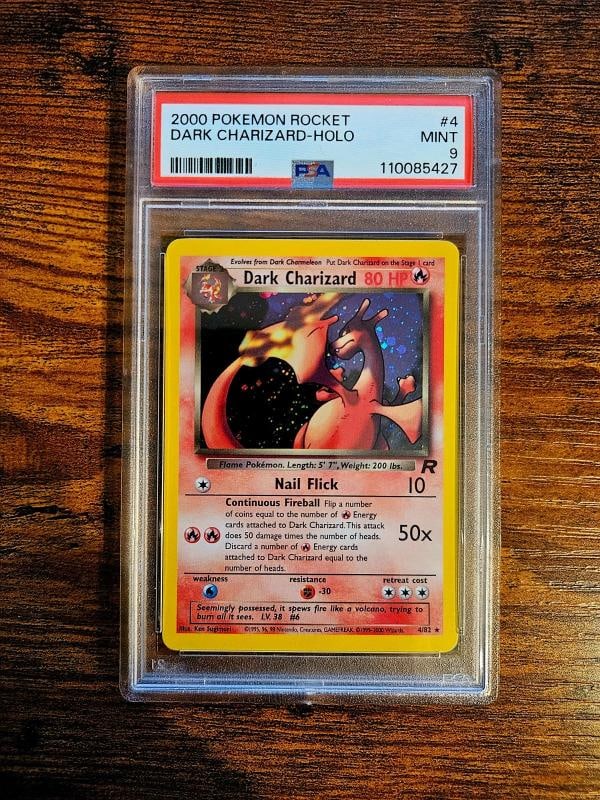 Dark Charizard Holo Rare Team Rocket Vintage Pokemon #4 PSA 9 Mint: Condition: Graded - PSA 9: Professionally graded ,Card Size: Standard,Set: Team Rocket,Character: Charizard,Grade: 9,Year Manufactured: 2000,Franchise: PokÃƒÂ©mon,Vintage: Yes,Grad