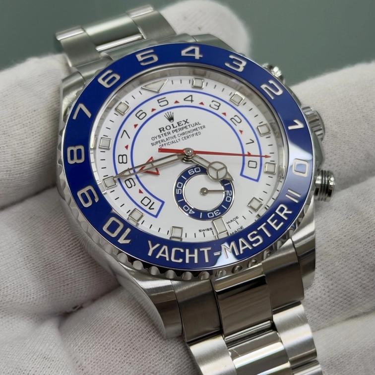 Rolex Yacht Master II 116680 44mm Mercedes Hands Blue Ceramic Steel Box Paper - 2