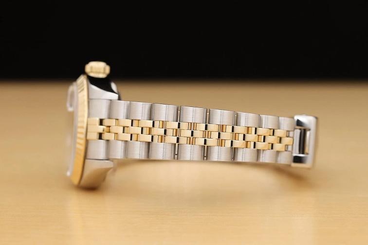 ROLEX DATEJUST 69173 RED VIGNETTE FACTORY DIAMOND 18K GOLD STEEL NO HOLES WATCH - 5