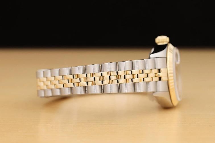 ROLEX DATEJUST 69173 RED VIGNETTE FACTORY DIAMOND 18K GOLD STEEL NO HOLES WATCH - 8