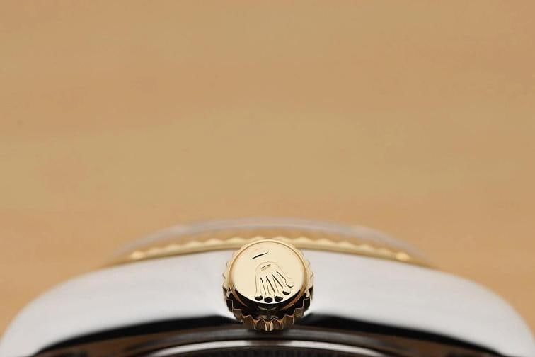 ROLEX DATEJUST 69173 RED VIGNETTE FACTORY DIAMOND 18K GOLD STEEL NO HOLES WATCH - 9