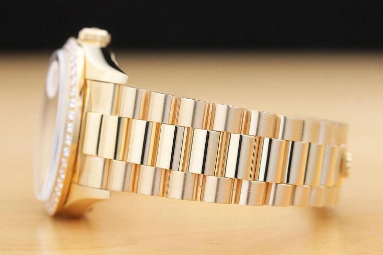 ROLEX MENS DAY DATE PRESIDENT 18238 FACTORY DIAL 18K GOLD WATCH + 1.60 CT BEZEL - 5