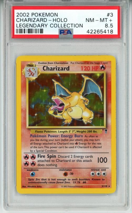 2002 POKEMON LEGENDARY COLLECTION CHARIZARD #3 HOLO PSA 8.5 NM-MT (1 of 2)