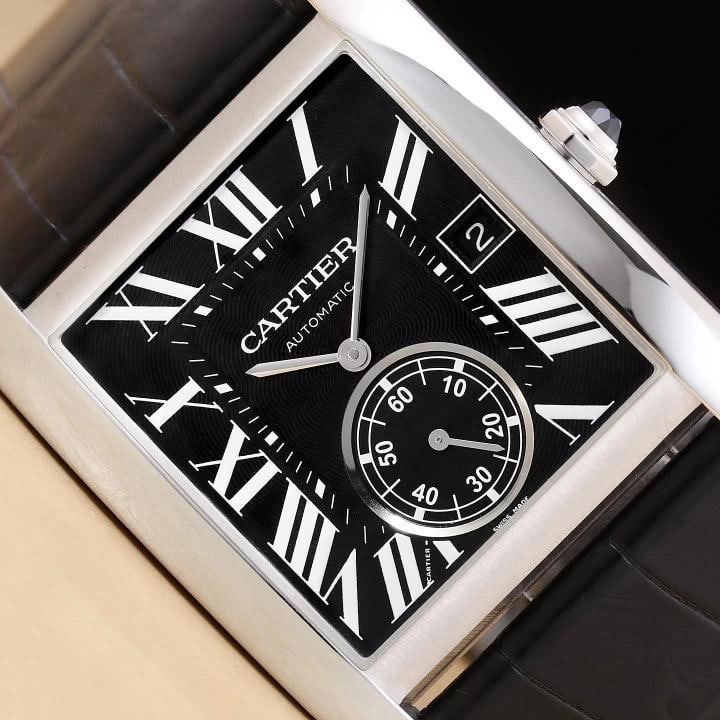 CARTIER TANK MC W5330004 34MM BLACK ROMAN STAINLESS STEEL LEATHER WATCH: Condition: Pre-owned - Excellent,Brand: CARTIER,Gender: Men's,Movement: Mechanical (Automatic),Display: Analog,Band Material: Leather,Style: Dress/Formal, Luxury, Luxury: Dress Styles,Watch Shape: