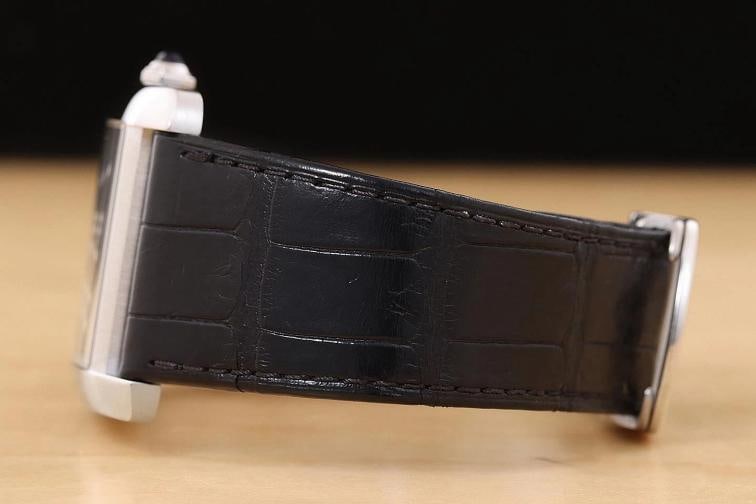 CARTIER TANK MC W5330004 34MM BLACK ROMAN STAINLESS STEEL LEATHER WATCH - 5