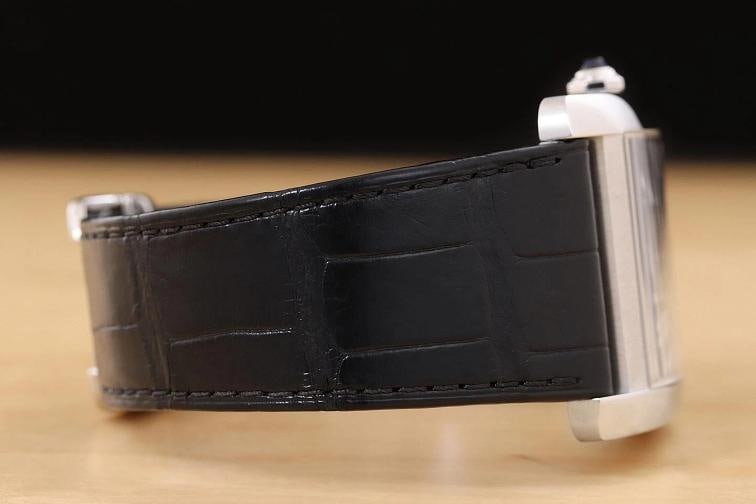 CARTIER TANK MC W5330004 34MM BLACK ROMAN STAINLESS STEEL LEATHER WATCH - 8
